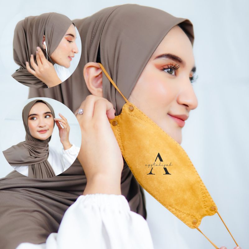 Pashmina instan new normal jersey zoya / pashmina masker kacamata