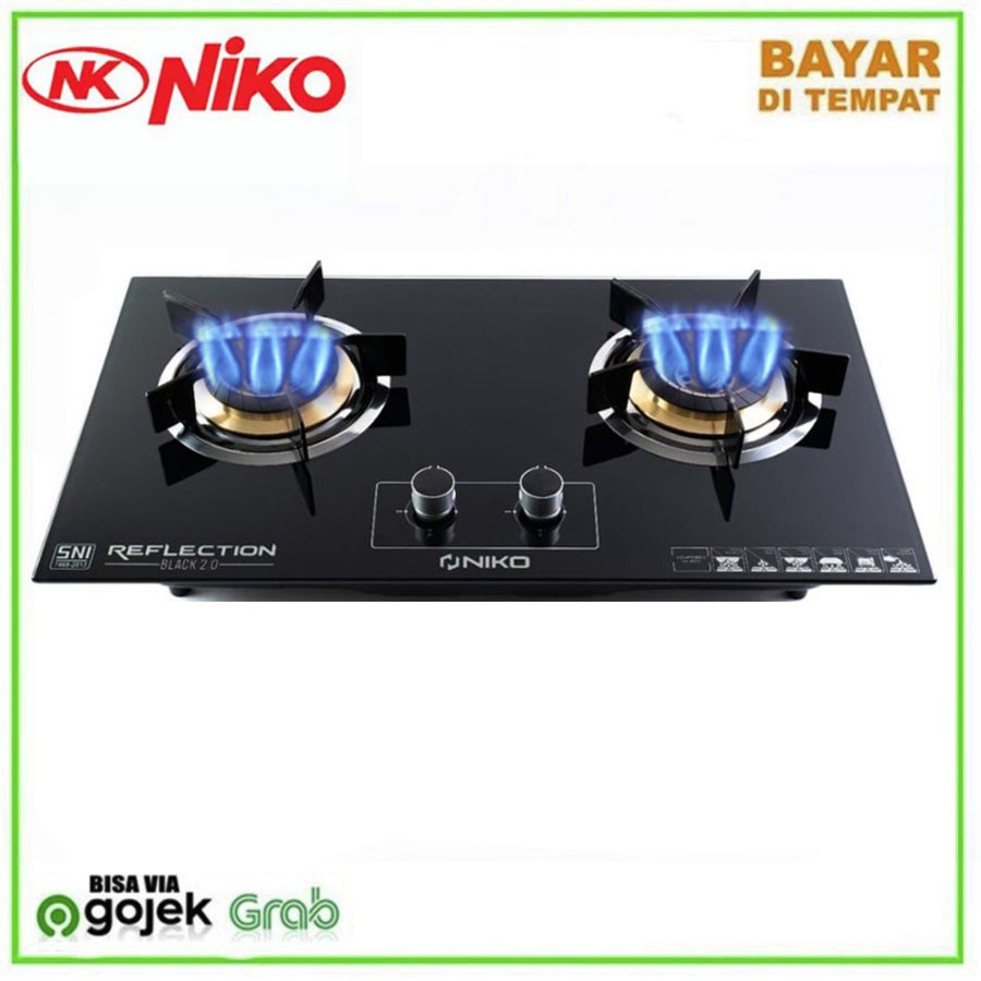 NIKO Kompor Gas Kaca Tanam Reflection Black 2.0 / 3.0