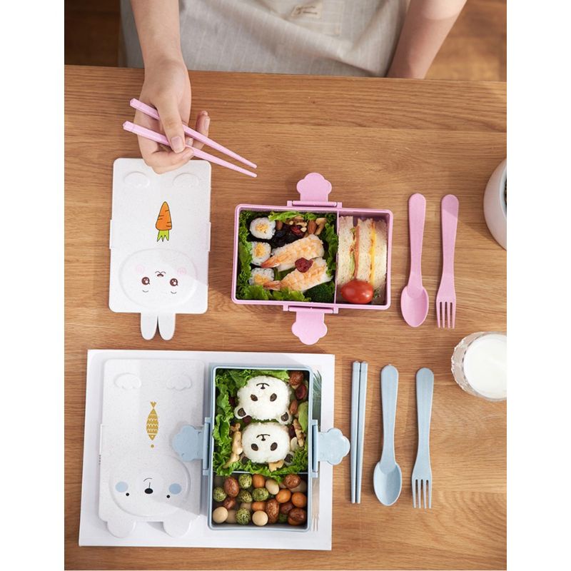 U0231 Lunch Box Anak Bahan Food Grade Tempat Makan Bersekat 2 Import Premium Quality