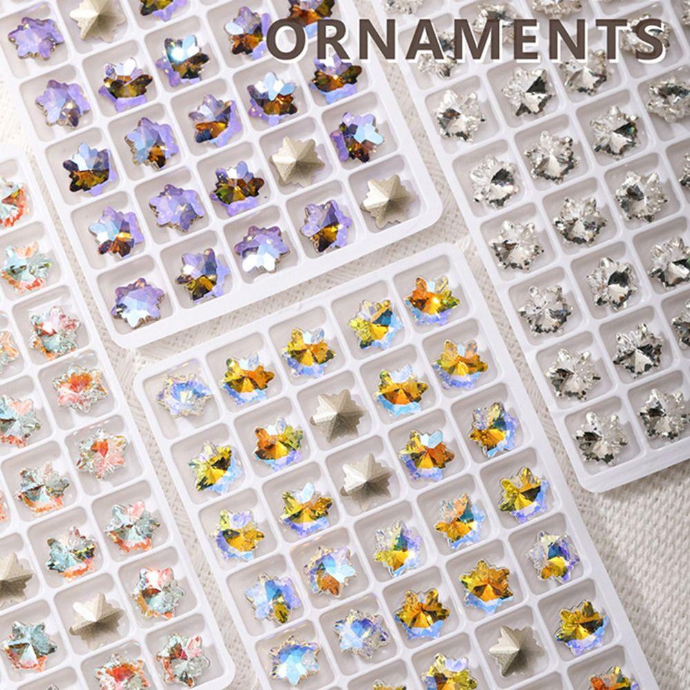 Needway Snowflake Nail Rhinestones Aurora 10 Pcs Wanita Menunjuk Kembali Membuat Perhiasan DIY Craft Kristal Kuku Charms