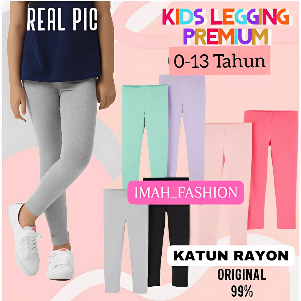 [BISA PILIH WARNA LENGKAP] LEGGING ANAK POLOS 0-13 TAHUN BAHAN KAOS KATUN RAYON BISA COD IMF