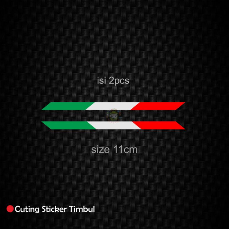 Stiker bendera itali 2 garis kanan kiri cuting sticker isi 2pcs