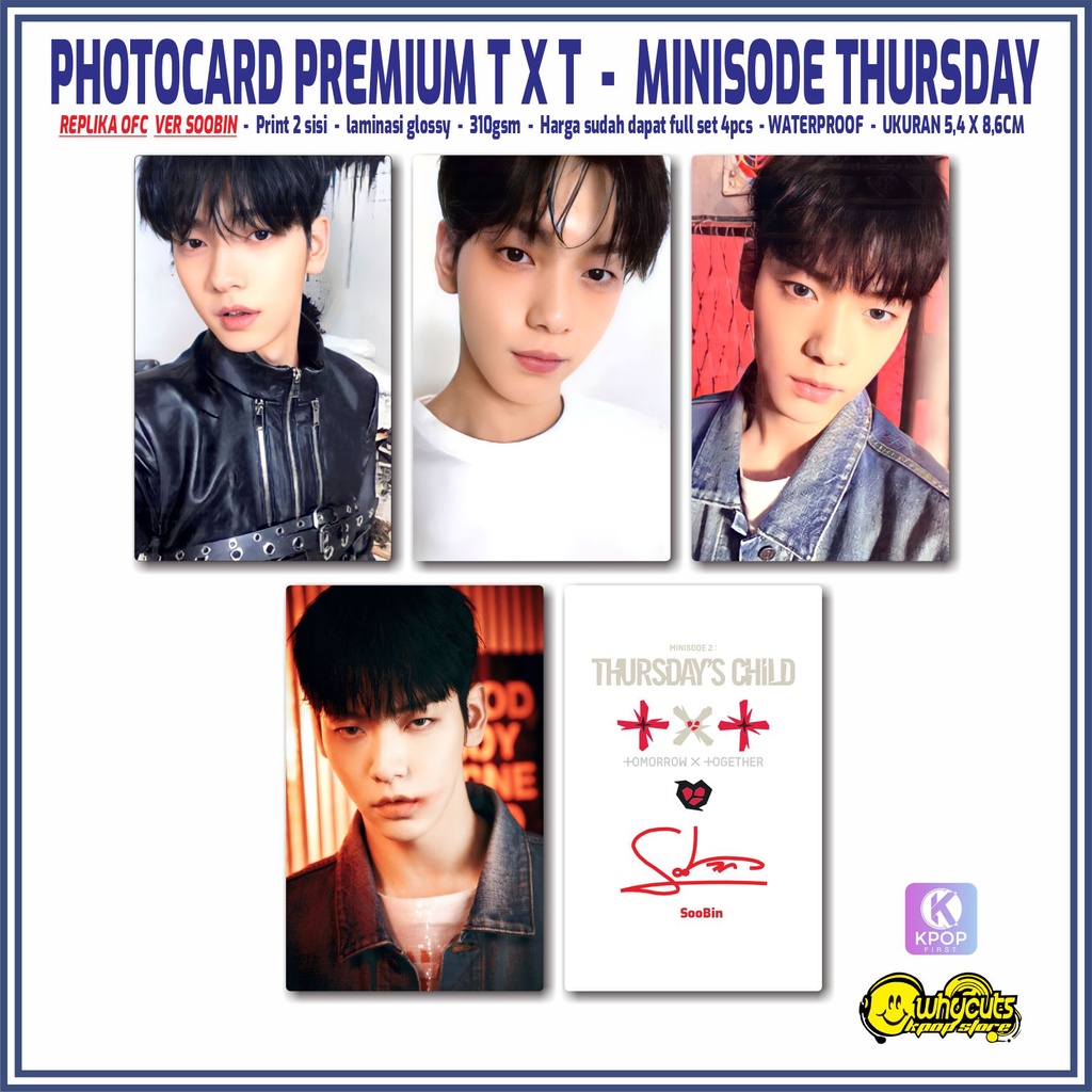 Photocard Set Replika Premium T X T Minisode Thursday / print 2 sisi glossy / anti air / 4pcs