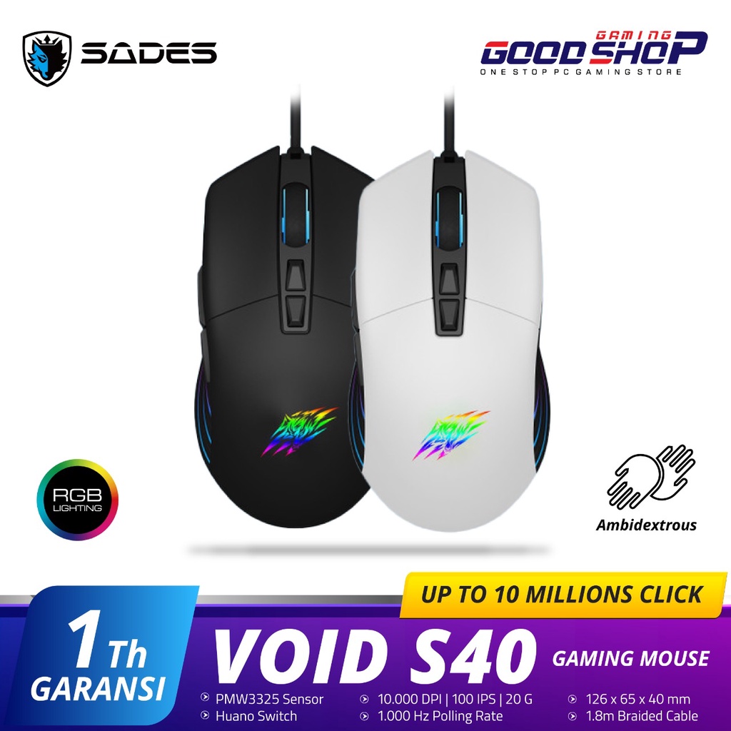 Mouse Gaming RGB Sades Void PMW 3325 - Gaming Mouse