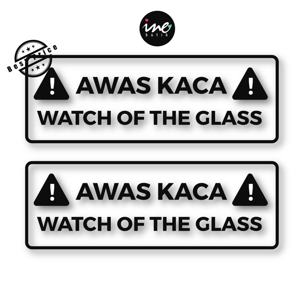 

STIKER AWAS KACA | STIKER TRANSPARANT TULISAN AWAS KACA