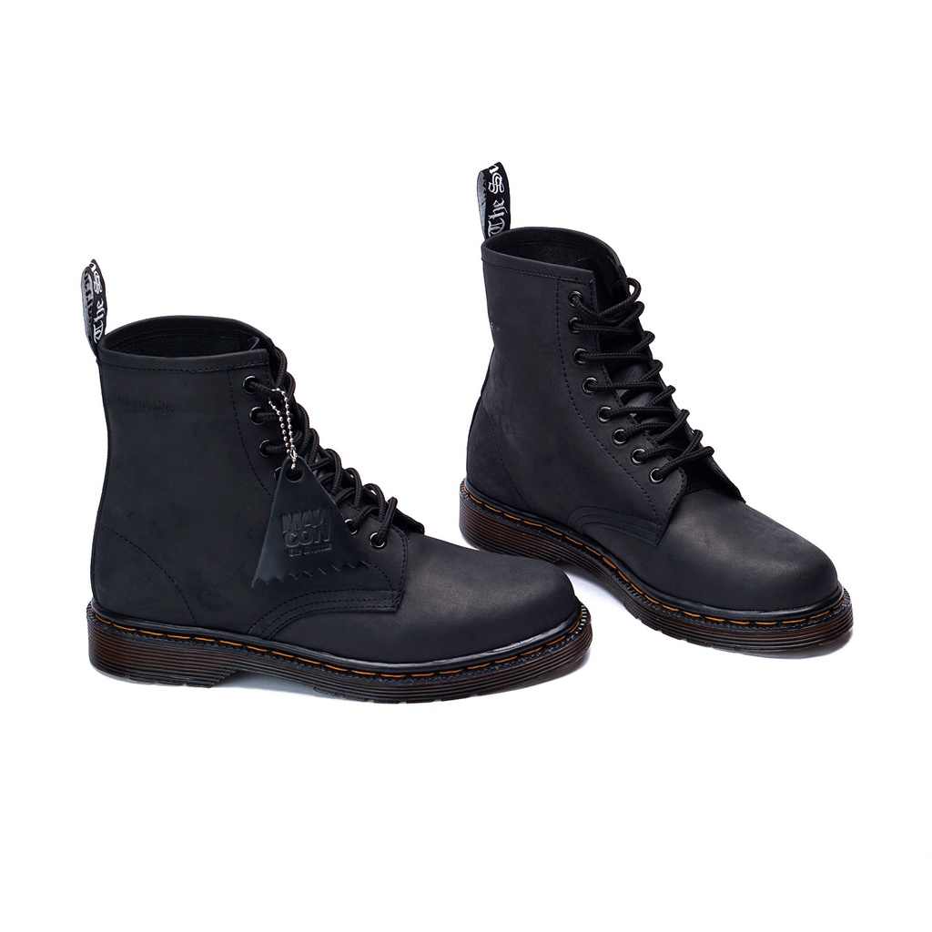 Mancow High Boots Crazy Horse Hitam Sepatu Formal Pria Wanita Original Kulit Asli