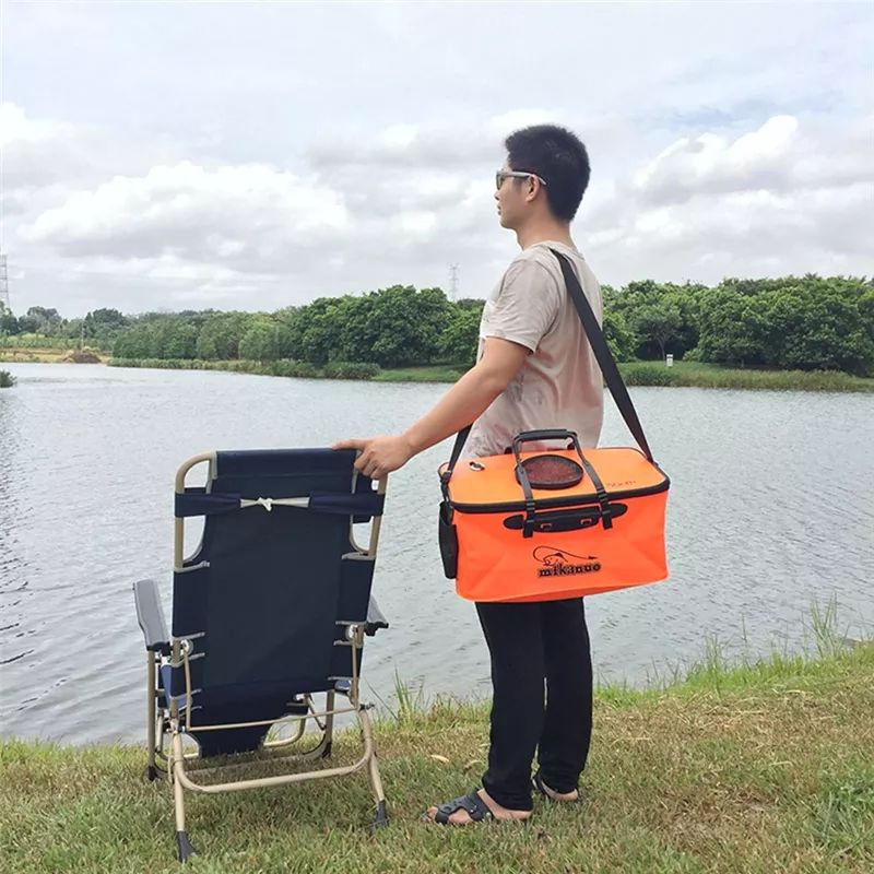 Ember Lipat Mancing Box Wadah Ikan Udang Umpan Pancing Hidup Folding Fishing Bucket Portable