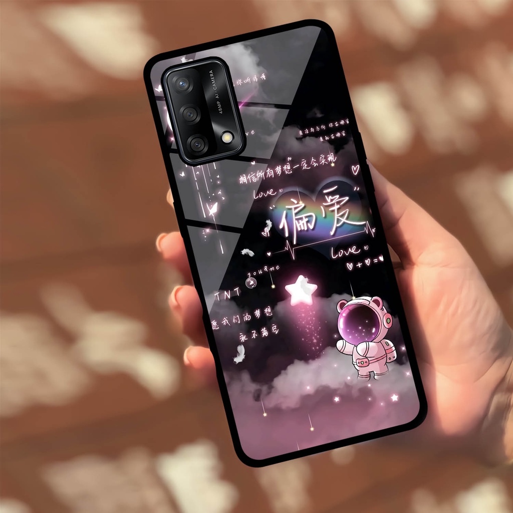 Case Glossy Oppo A74 | A95 Casing Kilau Hp Oppo | Pelindung Hp | Motif Aesthetic Astronot Mini