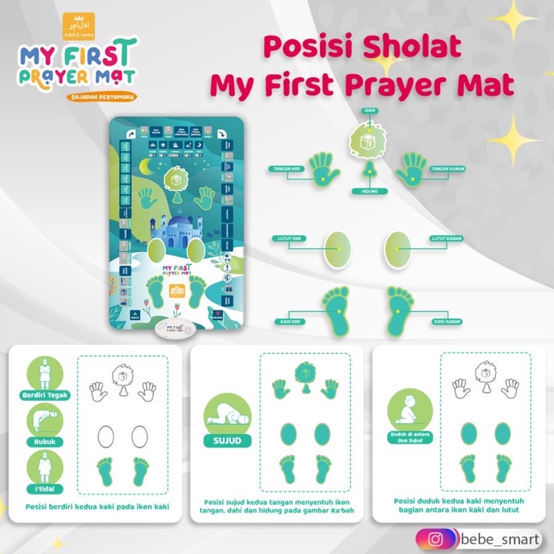 Bebe Smart Sajadah Anak Touch Play Panduan Belajar Sholat Prayer Mat Belajar Salat Berdoa Anak