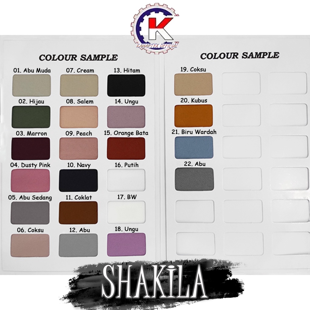 [KAHAPTEX] Bahan Kain Shakila / Paris 1 Premium Polos - Roll