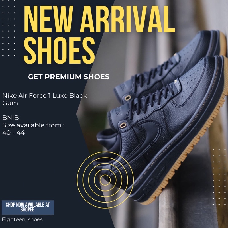 Nike Air Force 1 Luxe Black Gum