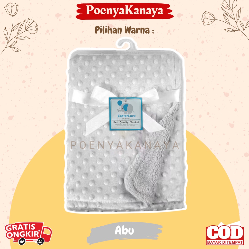 Selimut Bayi CARTER'S Fleece Minky Dot Bubble Polos AK02