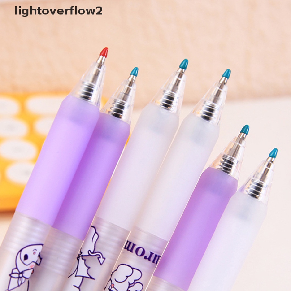 (lightoverflow2) Pulpen Gel Motif Kartun Warna Ungu Untuk Sekolah / Kantor