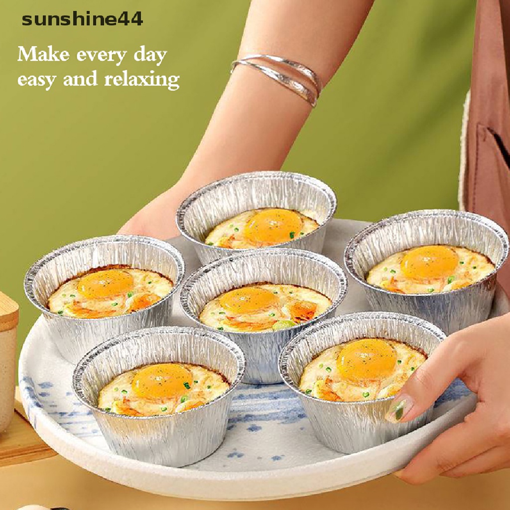 Sunshine 10Pcs Cetakan Egg Tart Mini Bahan Aluminum Foil