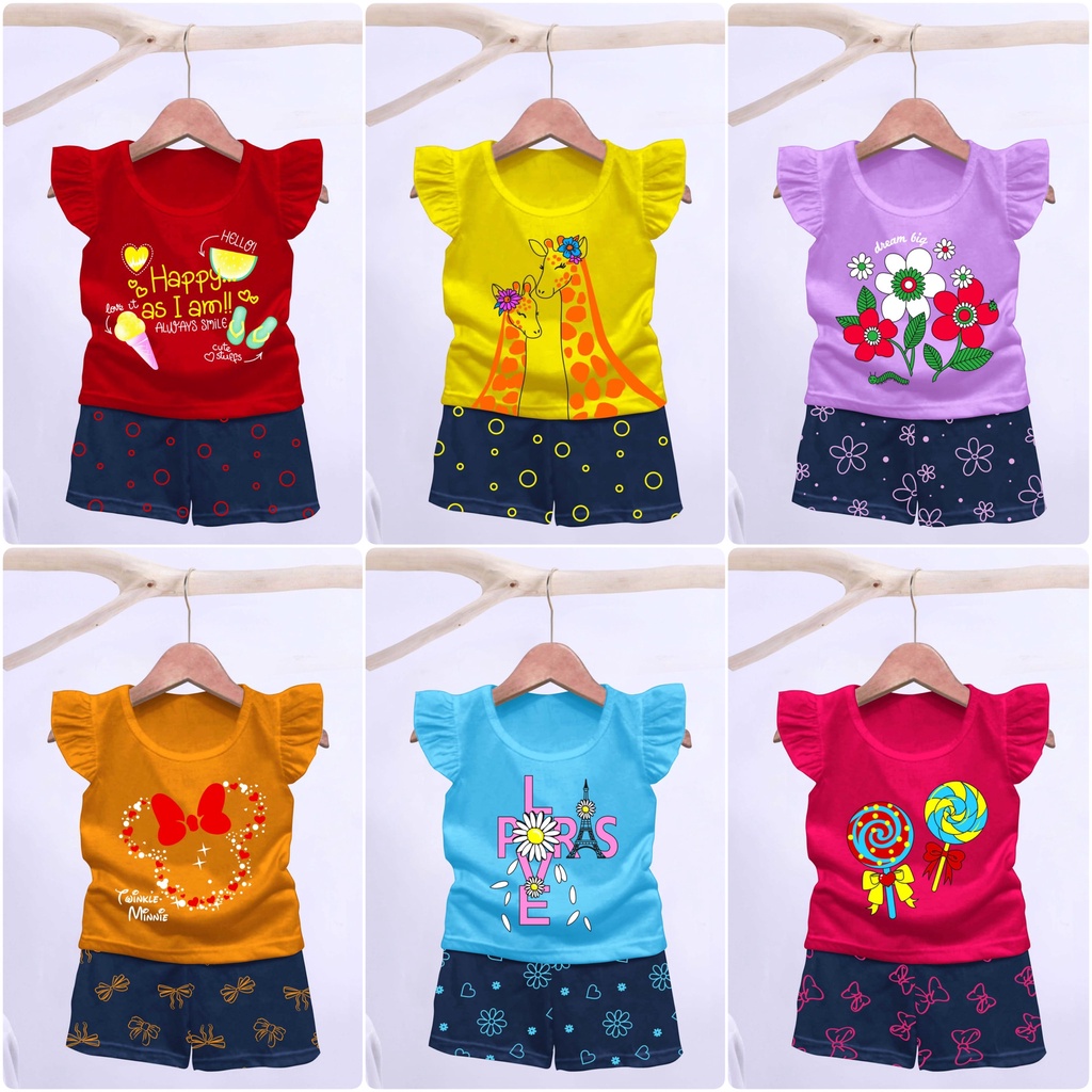 ODOM BAJU ANAK PEREMPUAN RUFFLE TEE/SETELAN BAYI TGN RUFFLE