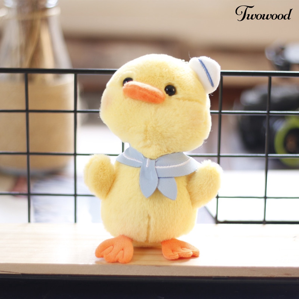 Twowood Gantungan Kunci Bentuk Boneka Plush Bebek Kartun 15cm