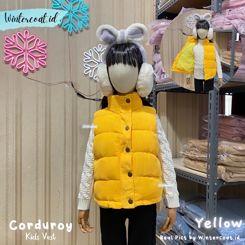 Kids winter vest corduroy rompi anak musim dingin hangat import cowok cewek gunung kid outer