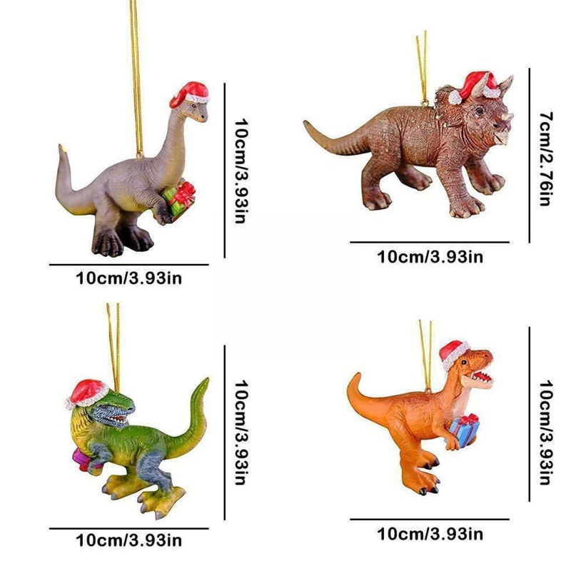 Ornamen Gantung Bentuk Kartun Dinosaurus Bahan Akrilik Untuk Dekorasi Pohon Natal