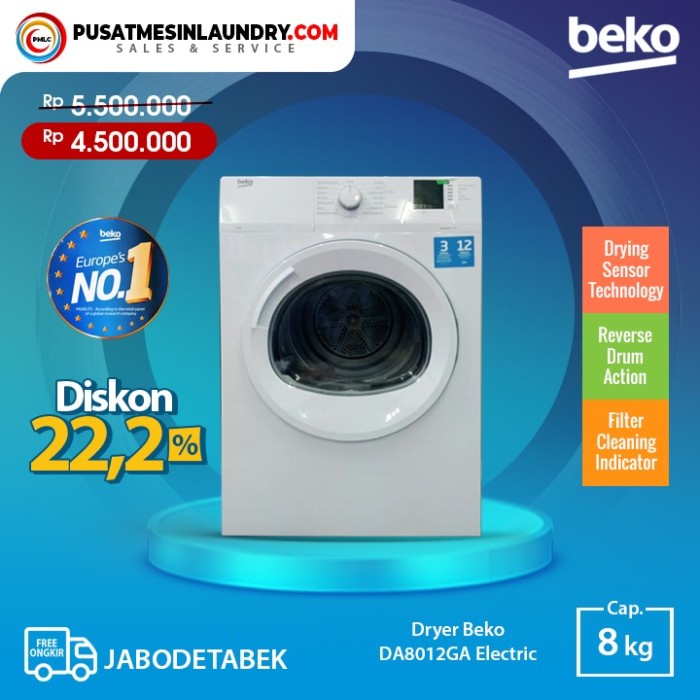 Pengering Baju Mesin Pengering Beko / Mesin Dryer Beko Type Listrik Kapasitas. 8 Kg