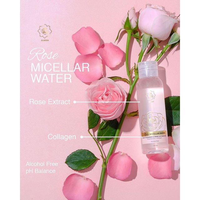 Micellar Water Rose Viva Queen Pembersih Wajah Makeup Mawar 100 ml