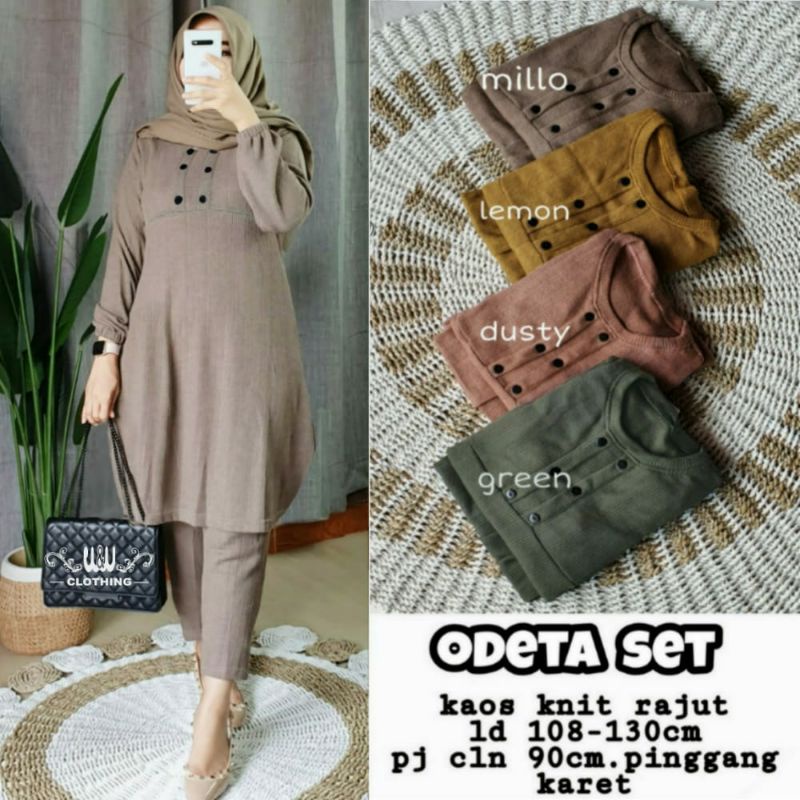 setelan celana wanita odeta set w&w