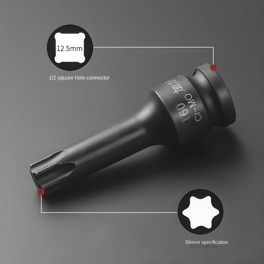 COOFARI Impact Socket Bits 1/2 Inch T20-T80 Driver Metric Star 10PCS Torx Hex Spline Ratchet Screwdriver Bit