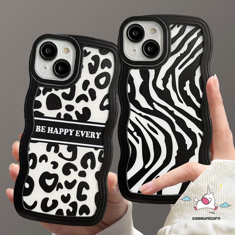 Leopard Case Oppo A17 A16 A15 A12 A78 A57 A7 A55 A95 A17K A54 A77s A76 A9 A5 A16K A96 A3s A15s A16s A74 A1K A5s A16E A53 Reno 8t5 8Z 7Z 6 A12E F9 A52 Zebra Soft Case Wavy Edge