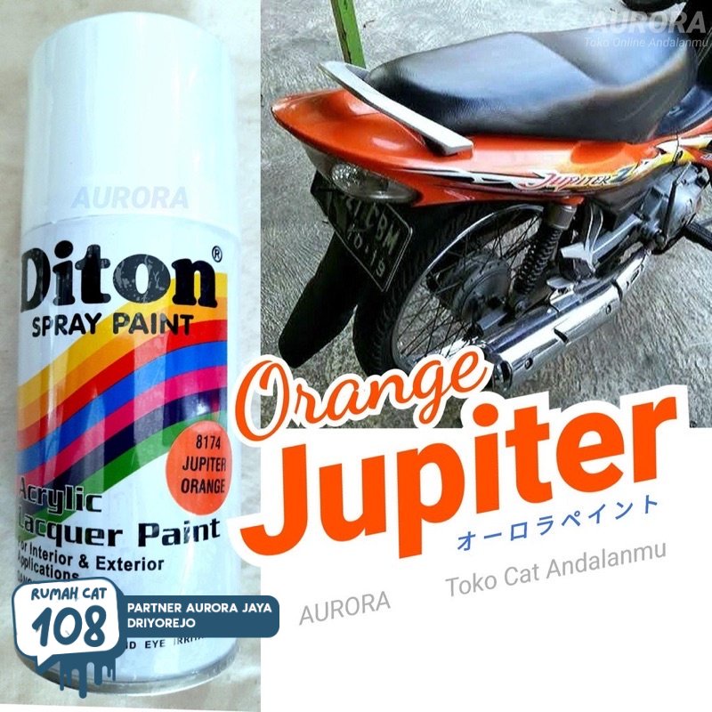 

Pilox Diton Jupiter Orange 8174 Oranye Metalik Cat Pilok Motor Yamaha Oren Metallic 300ml
