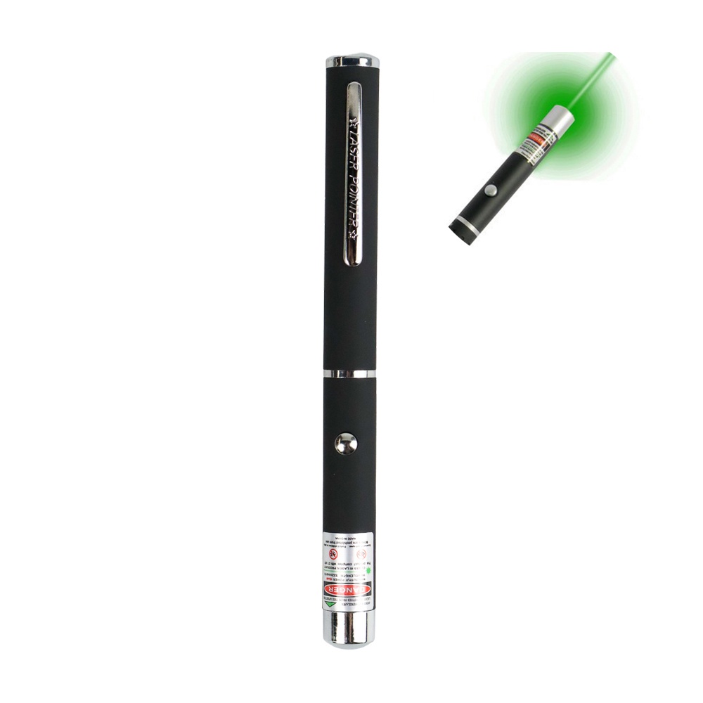 Green Point Beam Laser Pointer Pen 5MW - OMLP01BK Black