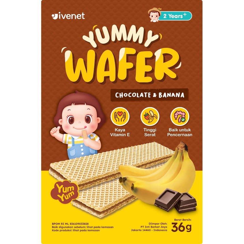 Ivenet Yummy Wafer 36g | Snack Sehat Anak 2tahun+