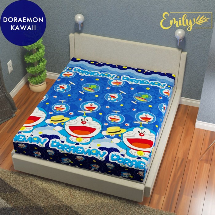 SEPREI SPREI WATERPROOF MOTIF ANTI AIR OMPOL 120x200 180x200 160X200 100X200 - DORAEMON, 60 X 90 X 1
