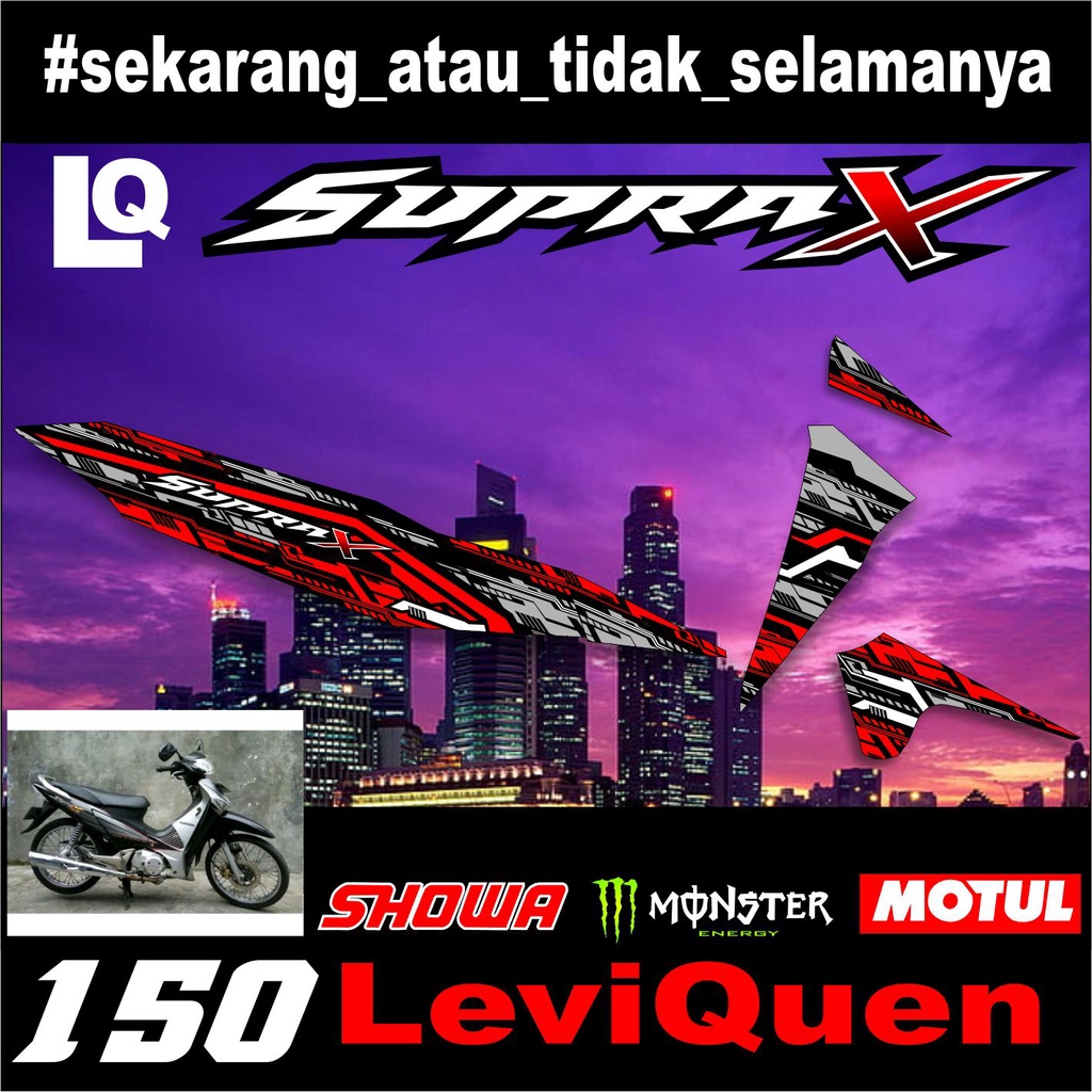 leviquen Striping Supra 100 (150) / Supra X / Supra Fit Lama Variasi Sticker Stiker Skotlet Motor
