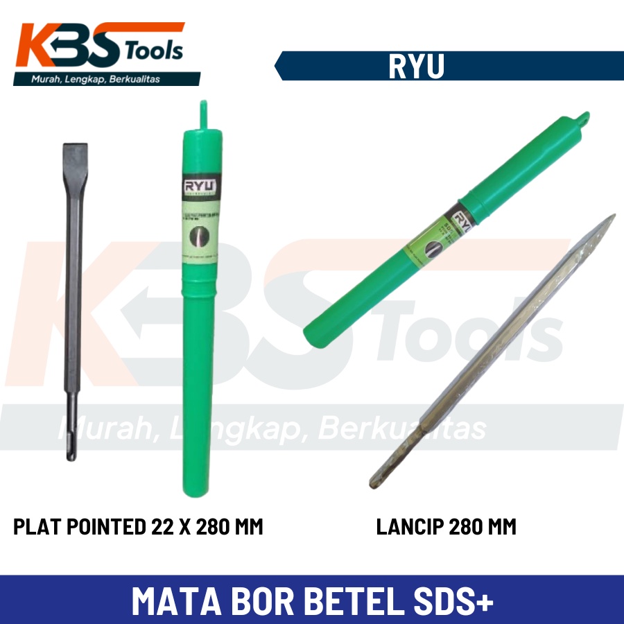 Mata Bor Betel SDS Plus RYU - Mata Bor Bobok Beton Tembok ( Plat / Lancip ) SDS+