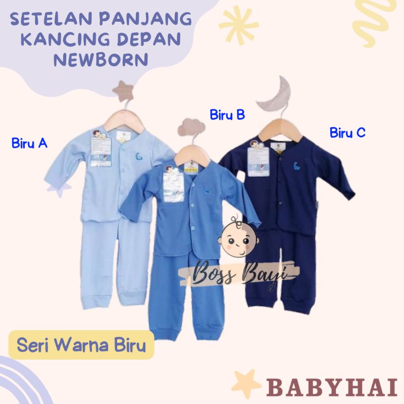 BABY HAI Setelan Panjang Bayi Newborn Warna Polos