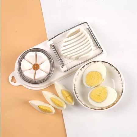 Alat Pemotong Telur / Alat Pengiris Telur Rebus Mudah dan Praktis / 2 in 1 Egg Slicer Cutter