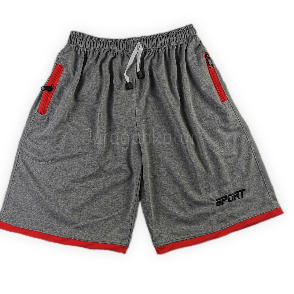 Big Sale Celana Pendek Pria Polos Kaos Babby Terry Sleting Zipper -BTS62