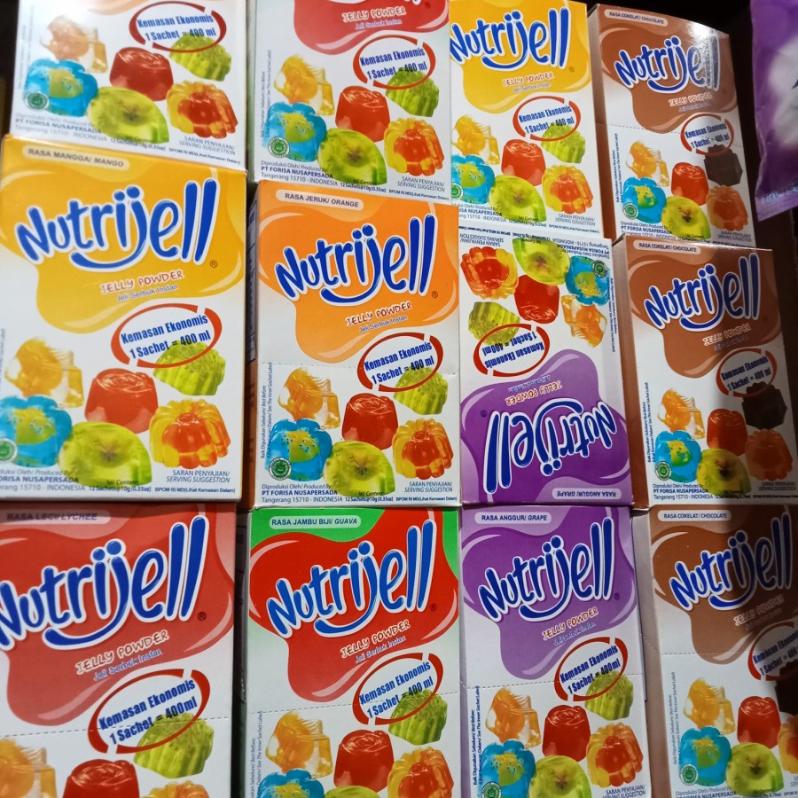 

Nutrijell jelly powder serbuk instan 12 sachet @20gr