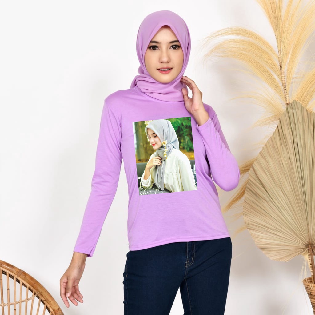 Kaos Wanita Lengan Panjang Hijab