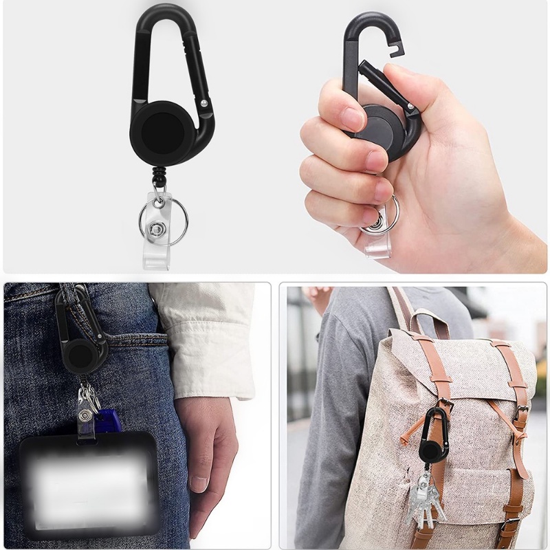 1pc Gantungan Kunci Dengan Tali Lanyard Retractable Untuk Kartu ID