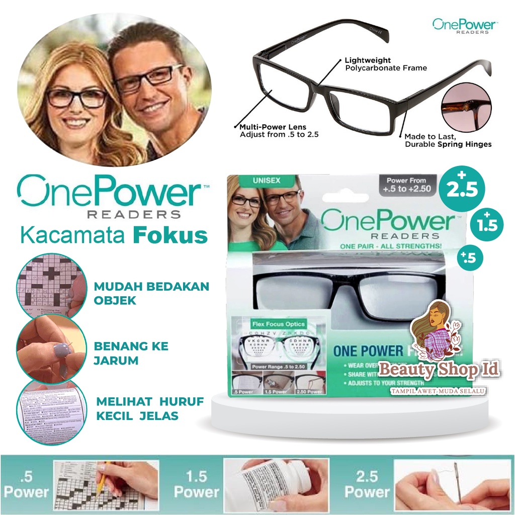 Beauty Jaya - (COD) Kacamata Baca Lensa Plus Auto Focus ONE POWER READERS Unisex PLUS 0.5-2.5