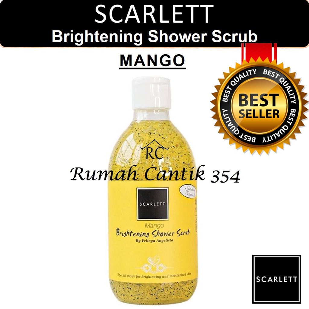 Scarlett Whitening Shower Scrub Mango 300ml Rumah Cantik 354 Body Soap Sabun Cair Perawatan Kulit Tubuh