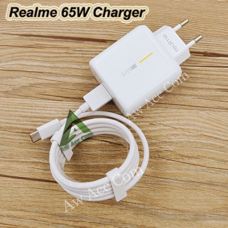 Power Adapter Charger Realme 65Watt Type C Super Vooc Realme X50 Pro/XT/X2/ GT Master/ 5 Pro/6 Pro/7 Pro/8 Pro/7i/8i/9 Pro/ 65W