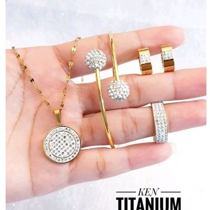 Titanium Set Perhiasan Wanita 1810e