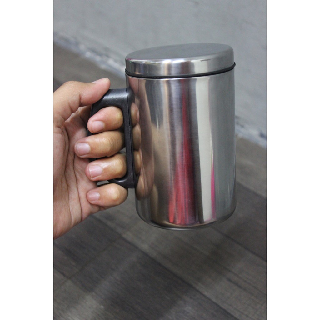 TERMOS MUG STAINLESS STEEL GELAS MUG 500ml FREE BUBLE / cangkir kopi teh susu tahan panas dingin es meja kerja nonton drakor ruang tamu kamar tidur ruang kerja memancing camping piknik