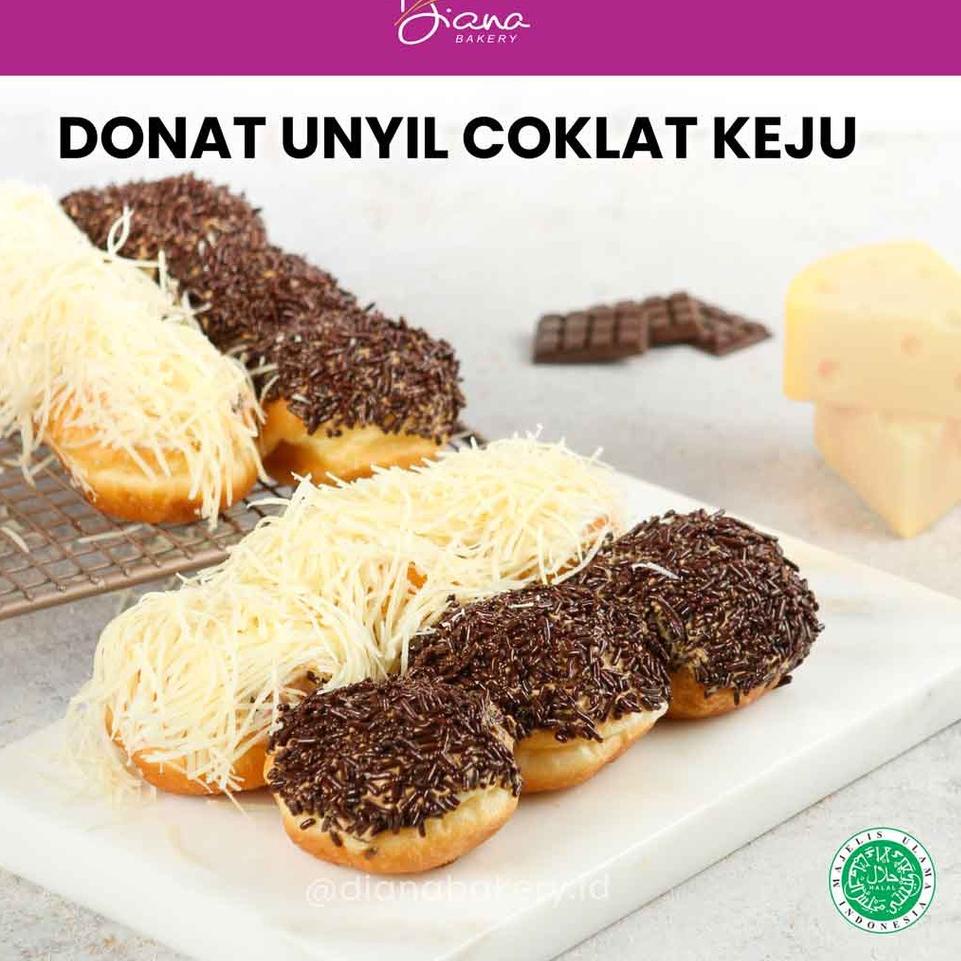 

Sedia--Diana Bakery Donat Unyil Coklat Keju (isi 6) | Meses Coklat Keju