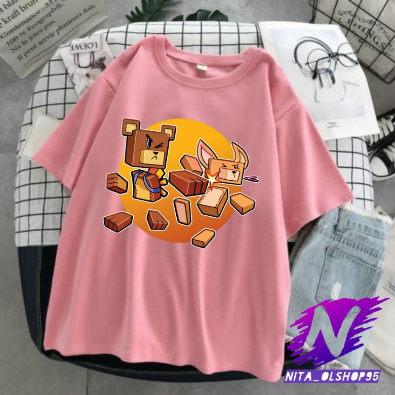kaos anak super bear adventure baju anak super bear minecraft roblox