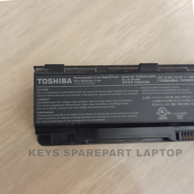 Baterai Battery Batre Laptop Toshiba Satellite C875 L805D P875 P845 P855 P840 M840 M845 PABAS260 5109 M845D C40 C870D L840