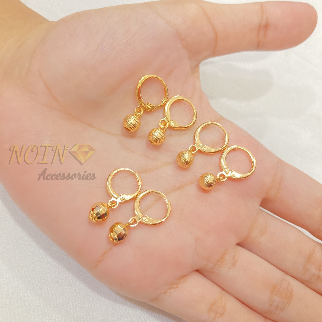 Anting Bola Kerawang Lapis Emas Aksesoris Perhiasan