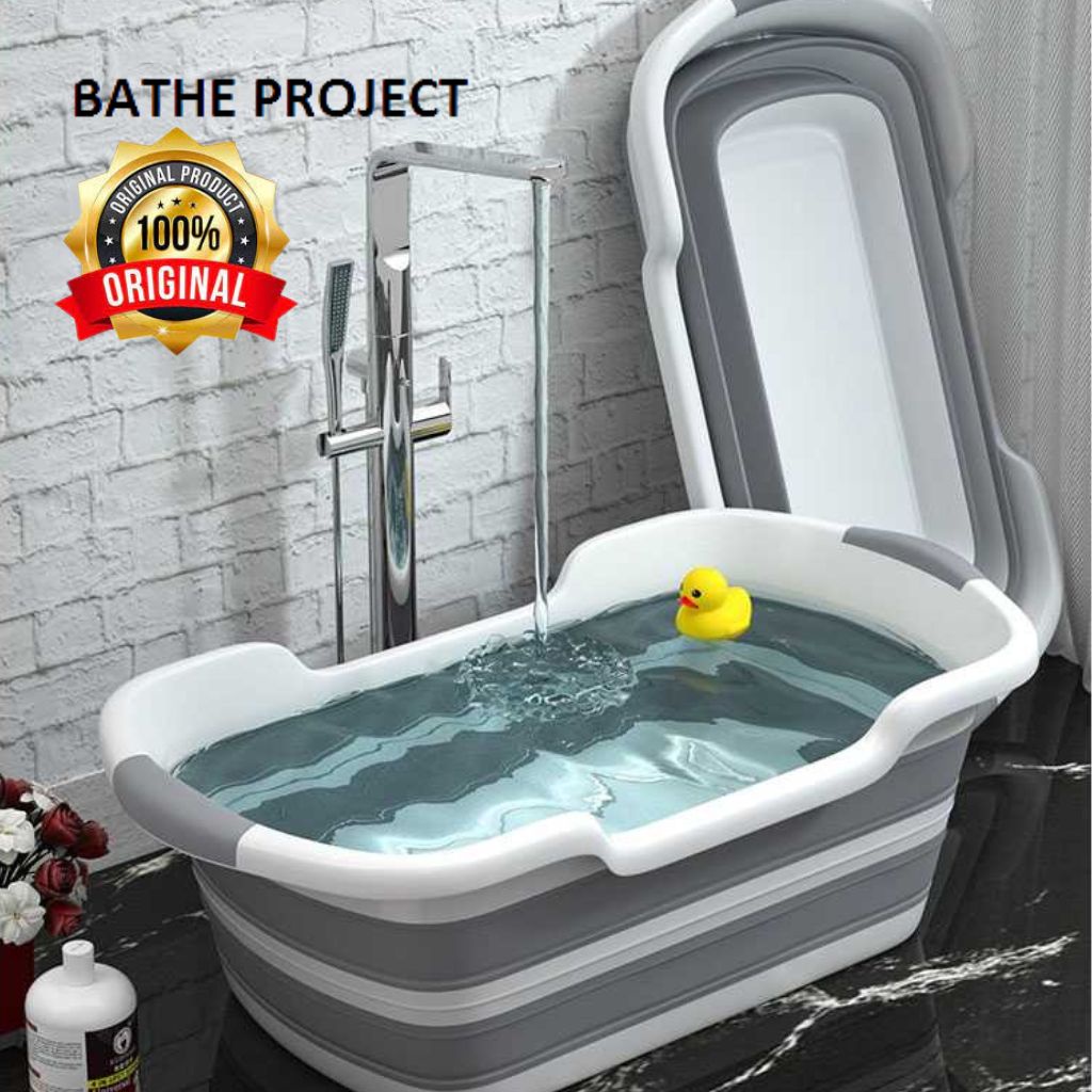 BATHE PROJECT { Bak Tempat Mandi Bayi Lipat 60 x 40CM Drain Hole - ZD009 Bayi Baru Lahir Portable Pl