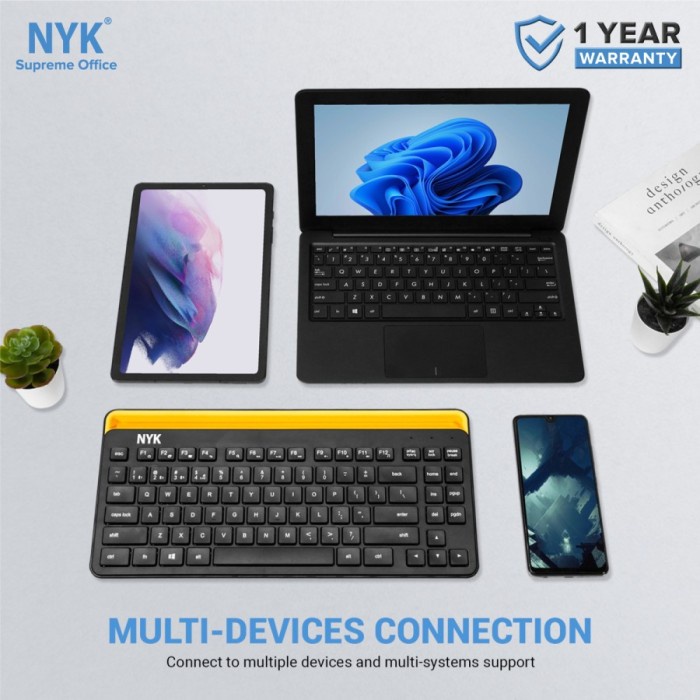 Wireless  Keyboard Mini Wireless Bluetooth NYK K30 Multi Device